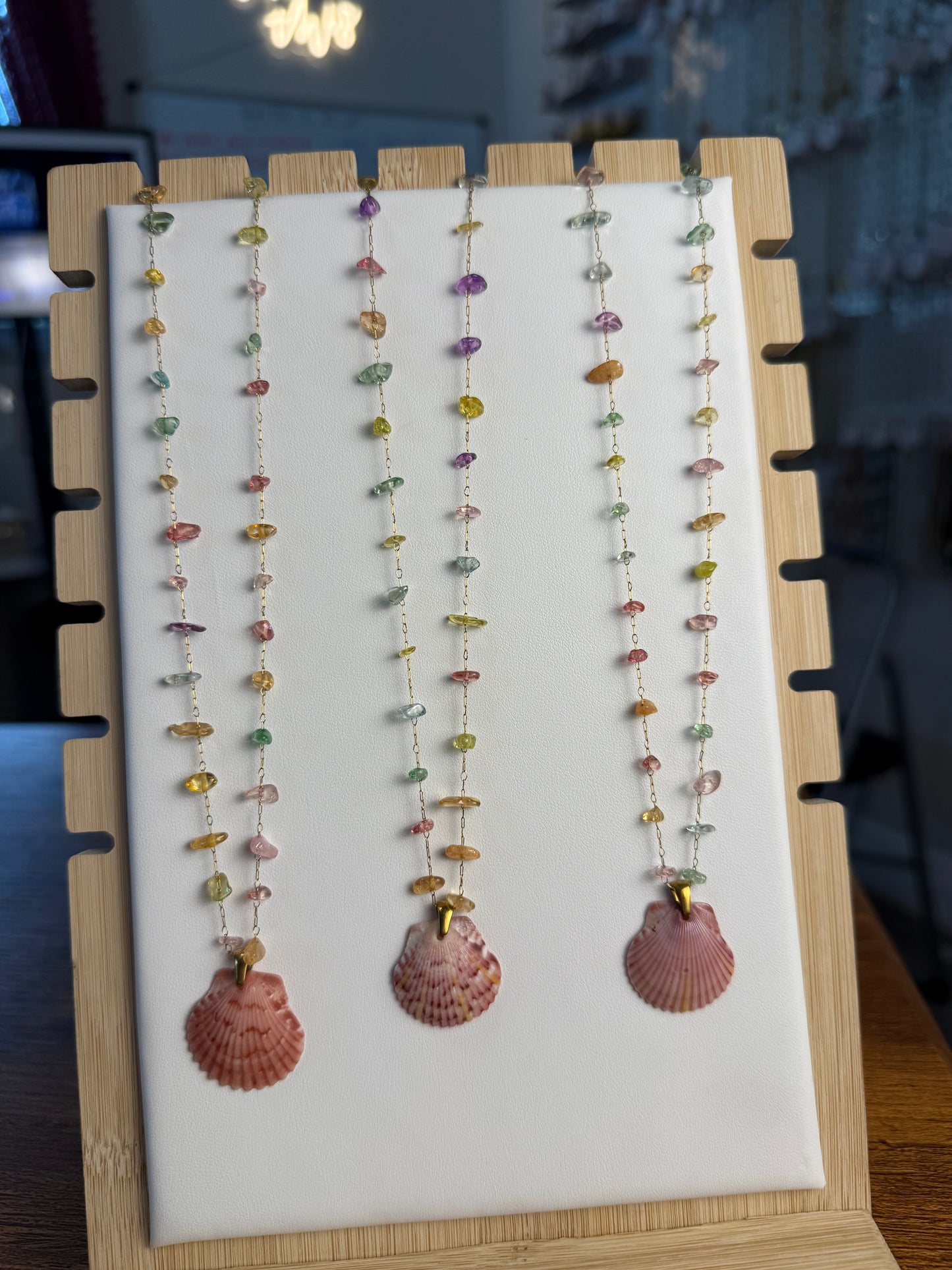 Seashell Necklace on Seaglass Candy Chain