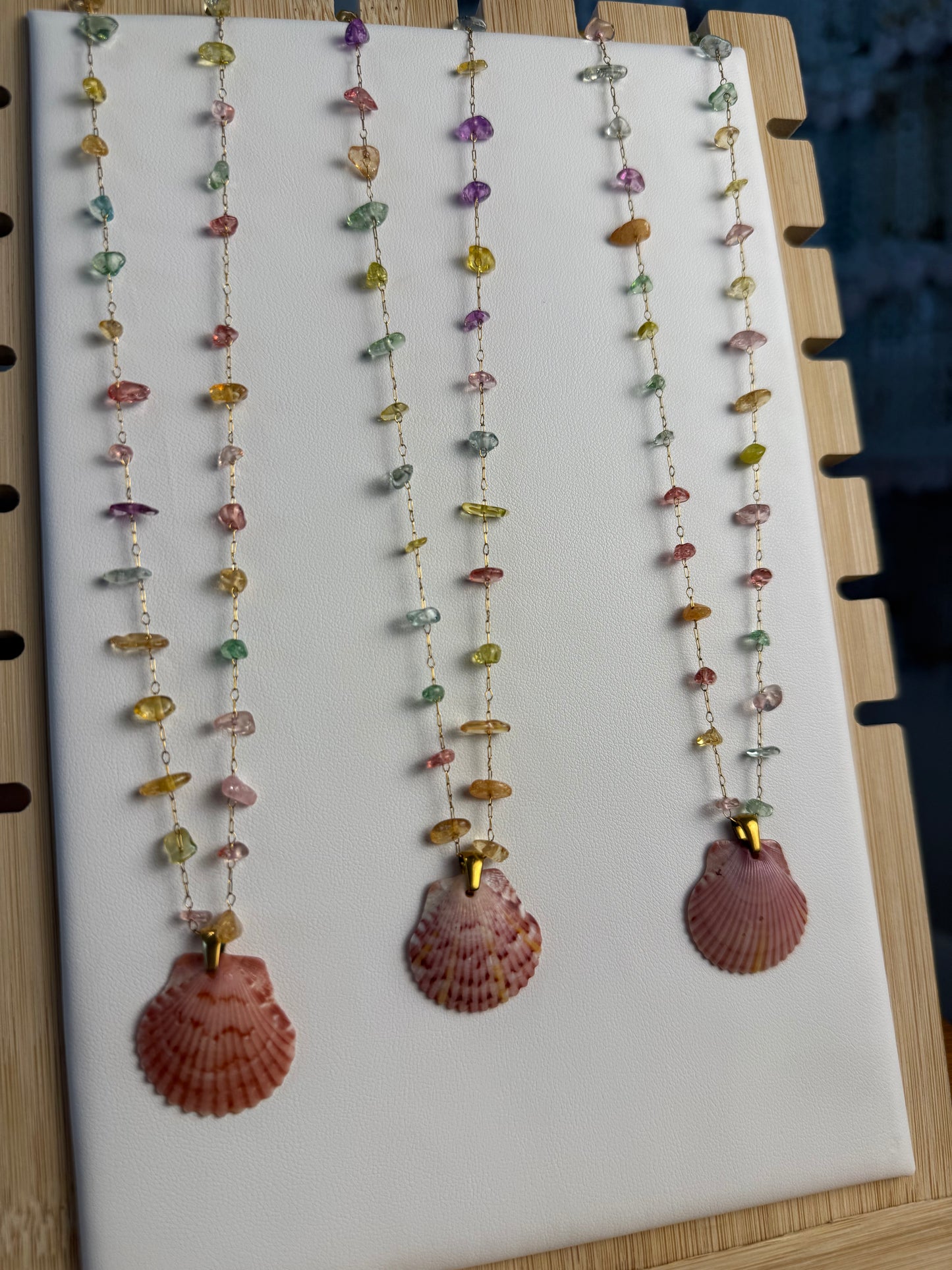 Seashell Necklace on Seaglass Candy Chain