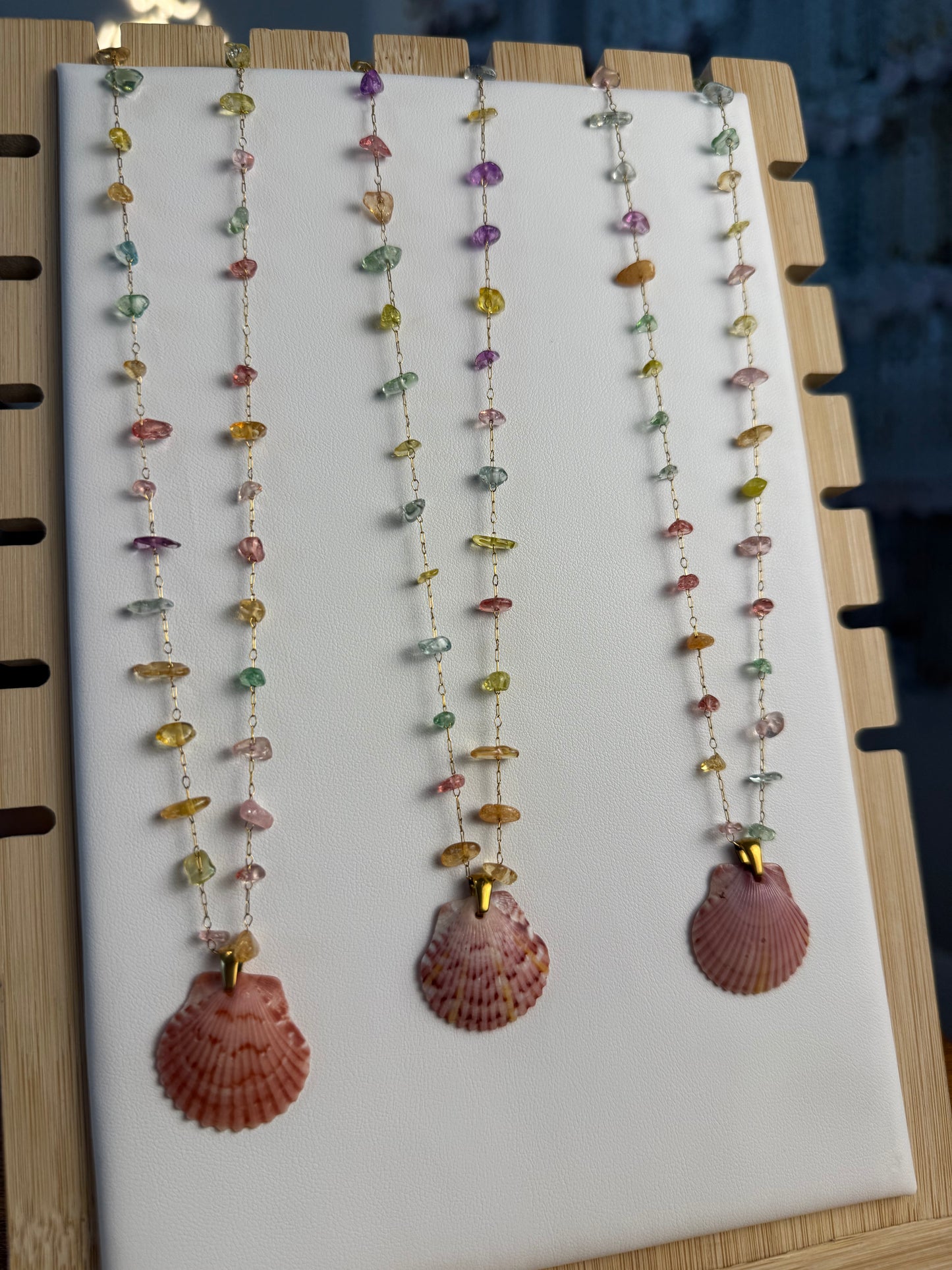 Seashell Necklace on Seaglass Candy Chain