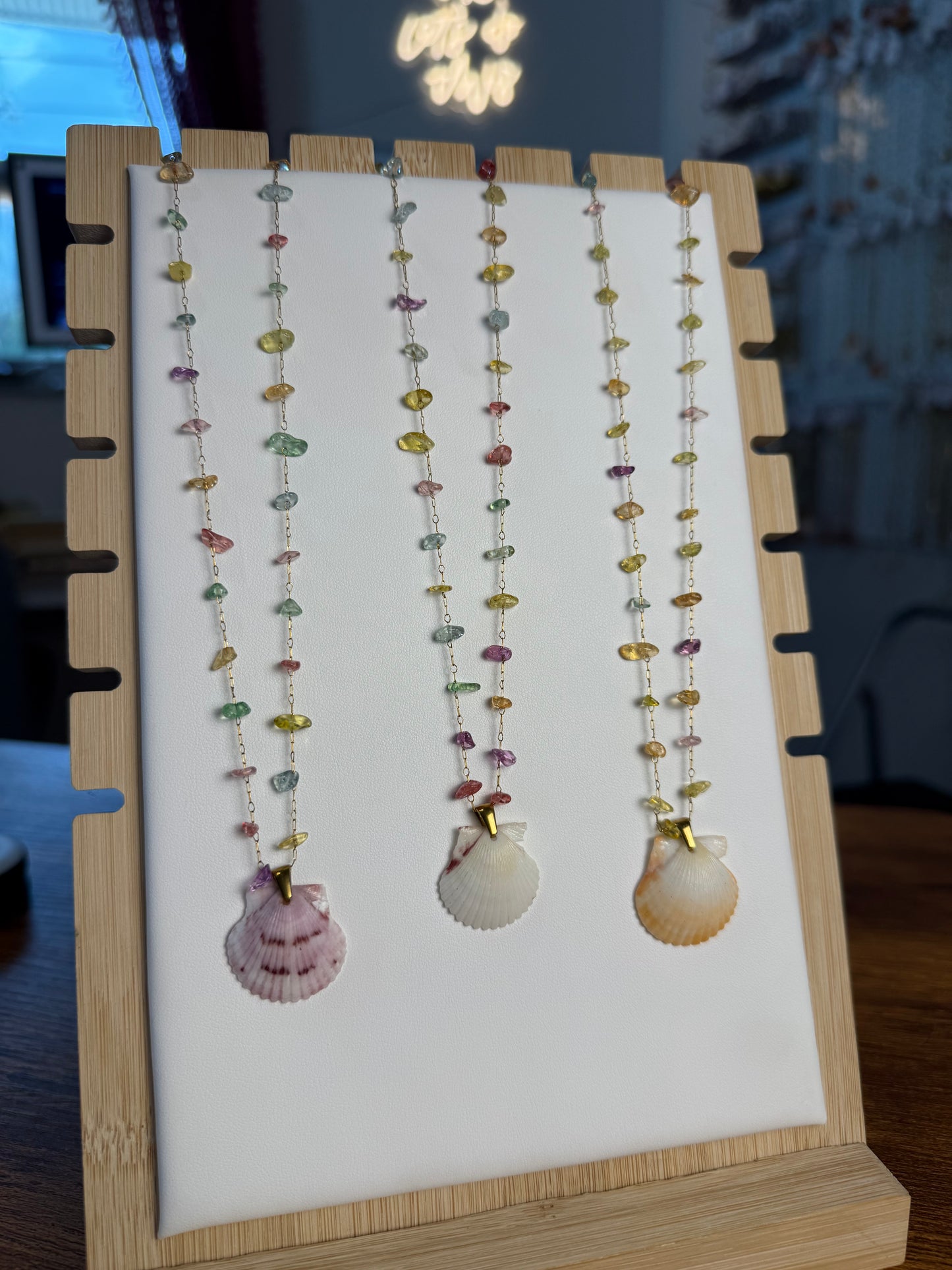 Seashell Necklace on Seaglass Candy Chain