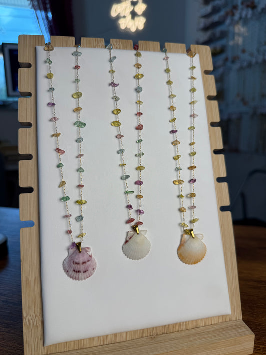 Seashell Necklace on Seaglass Candy Chain