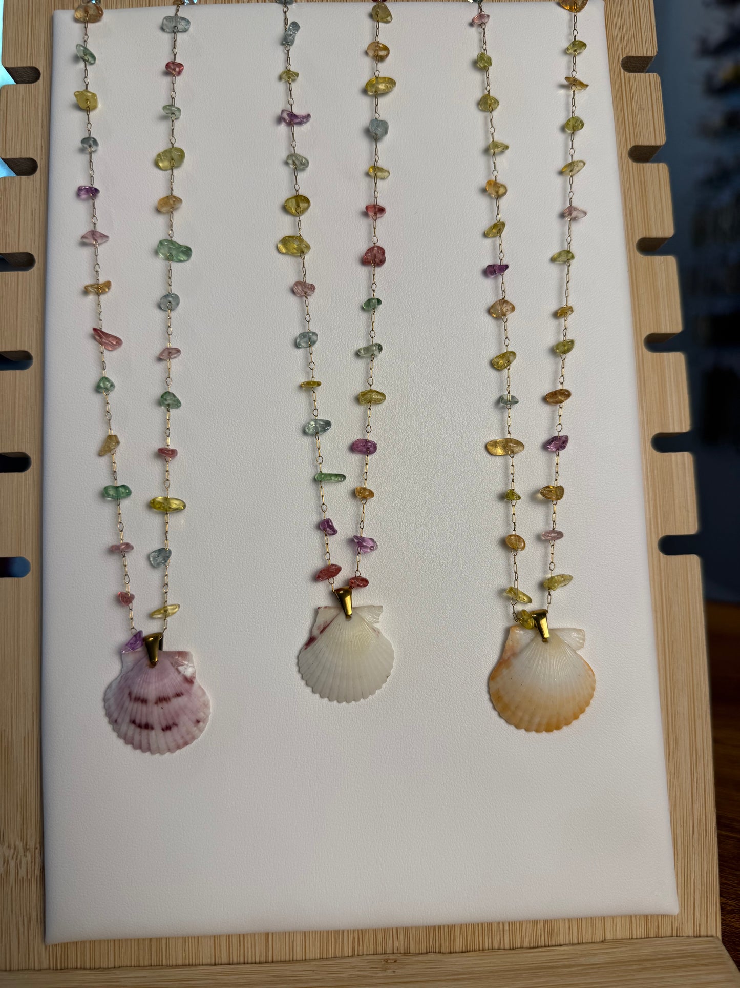 Seashell Necklace on Seaglass Candy Chain
