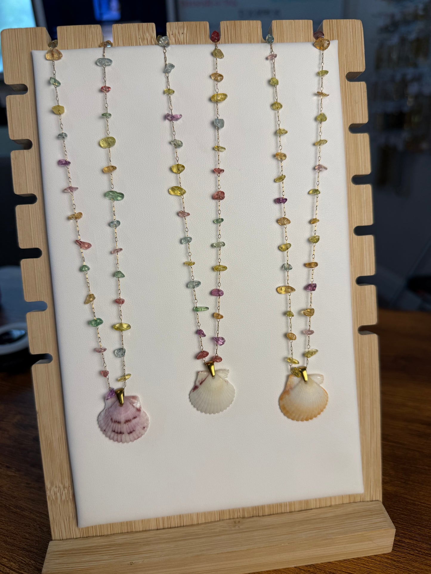 Seashell Necklace on Seaglass Candy Chain