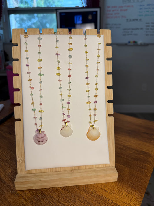 Seashell Necklace on Seaglass Candy Chain