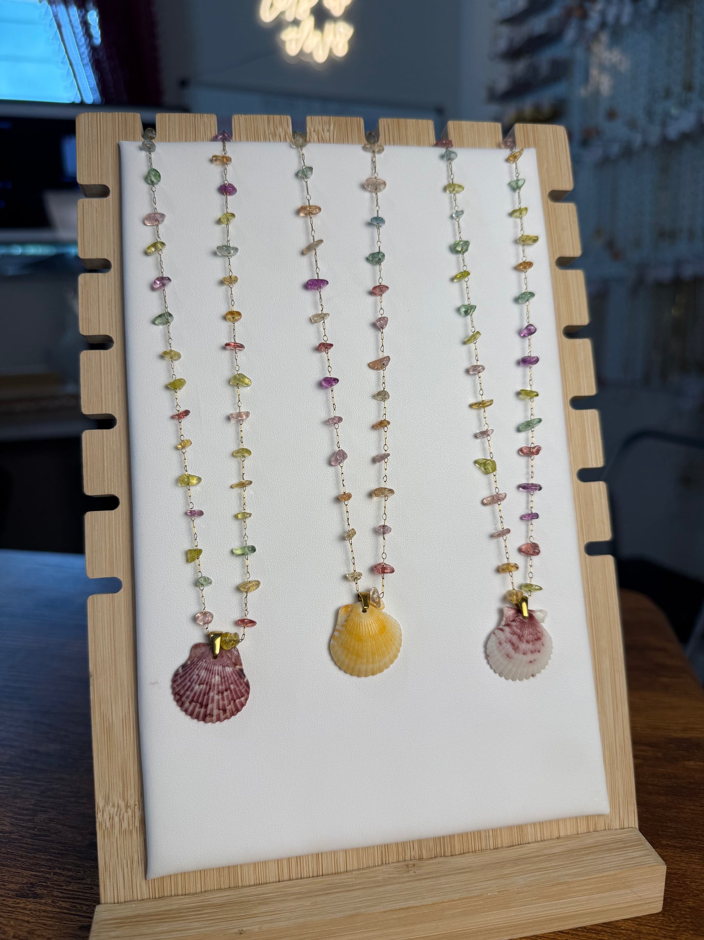 Seashell Necklace on Seaglass Candy Chain