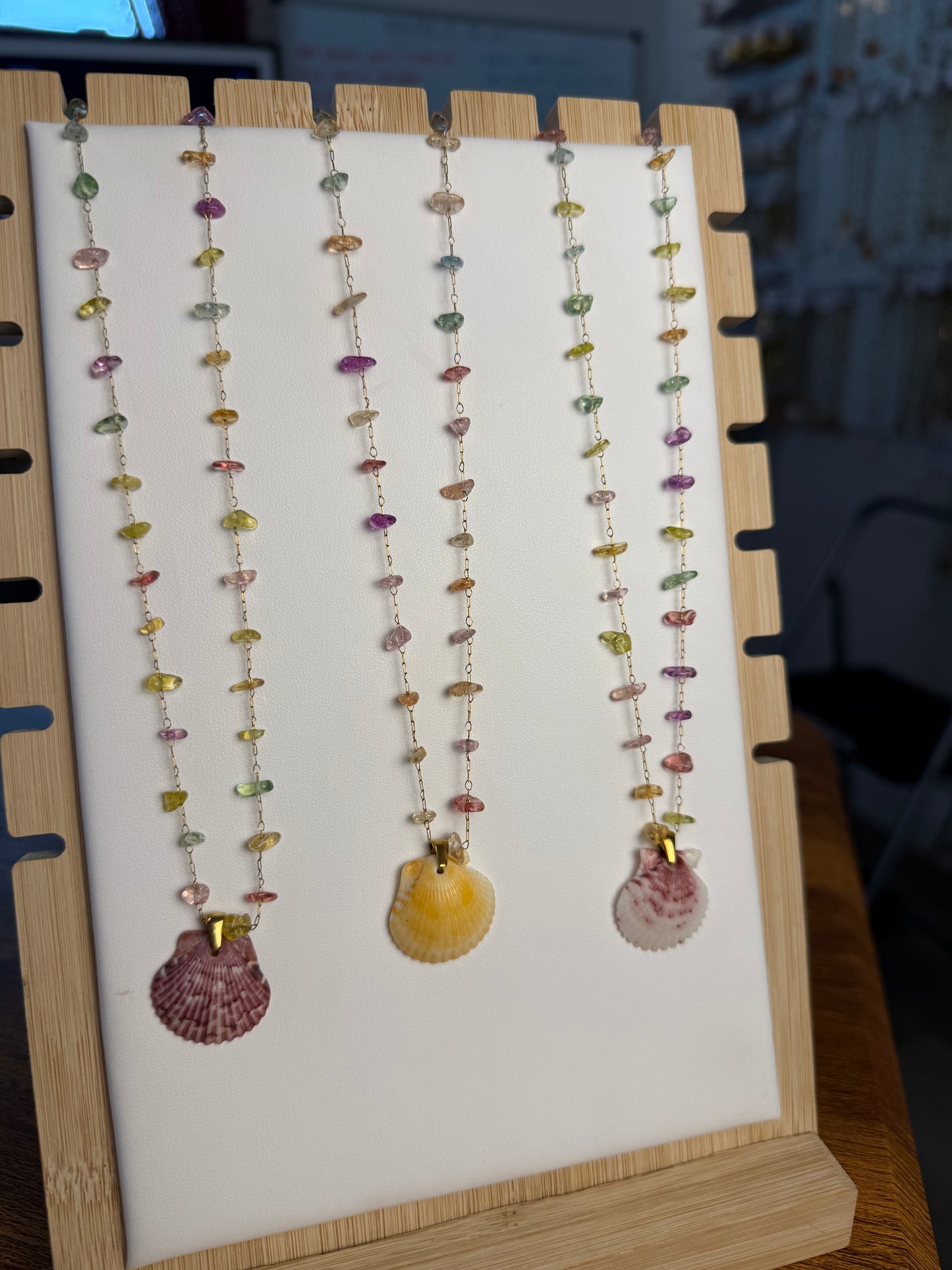Seashell Necklace on Seaglass Candy Chain