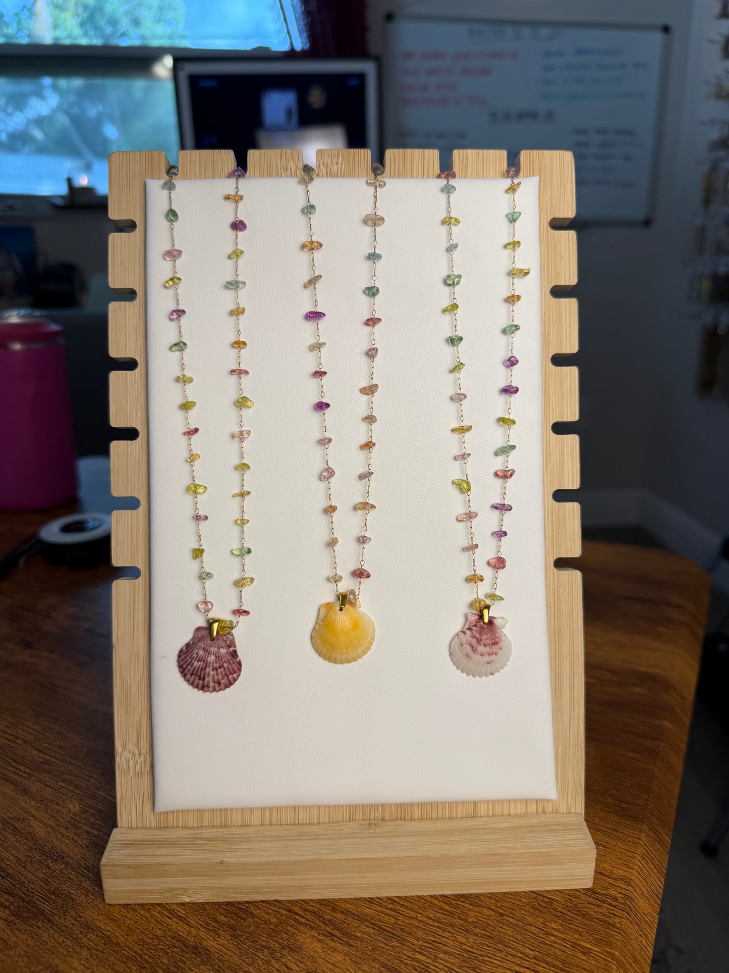 Seashell Necklace on Seaglass Candy Chain