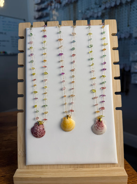 Seashell Necklace on Seaglass Candy Chain