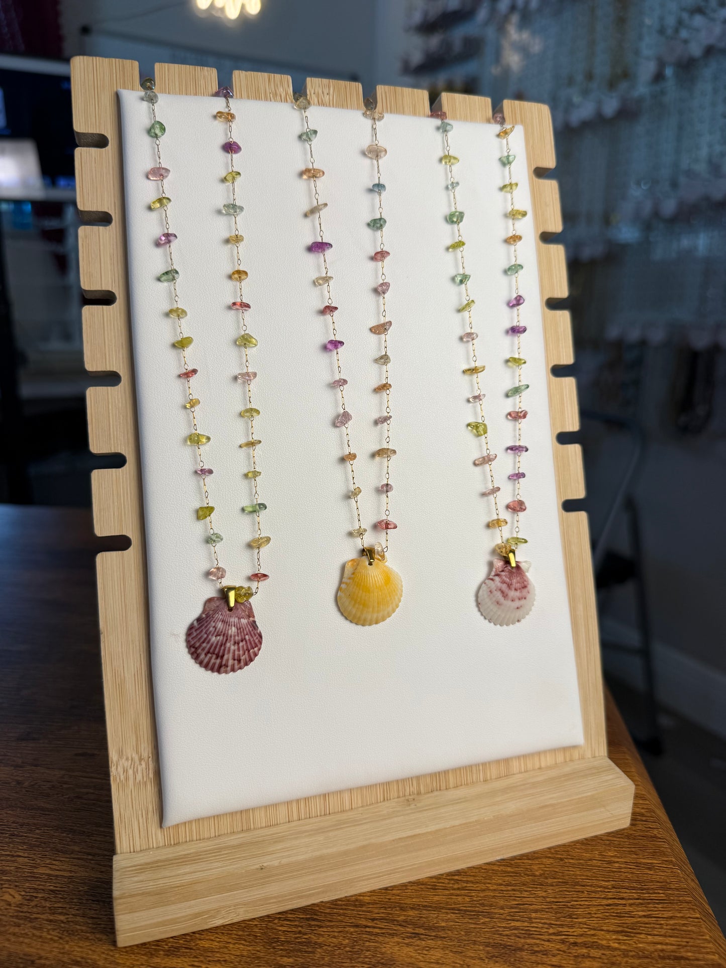 Seashell Necklace on Seaglass Candy Chain