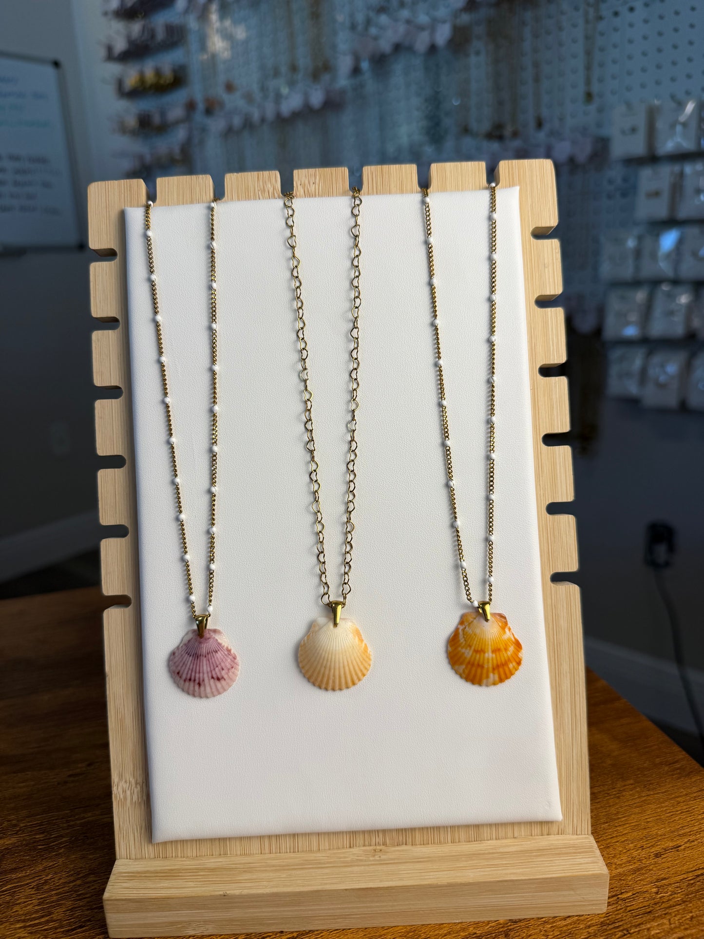 Seashell Necklace on Various Chains