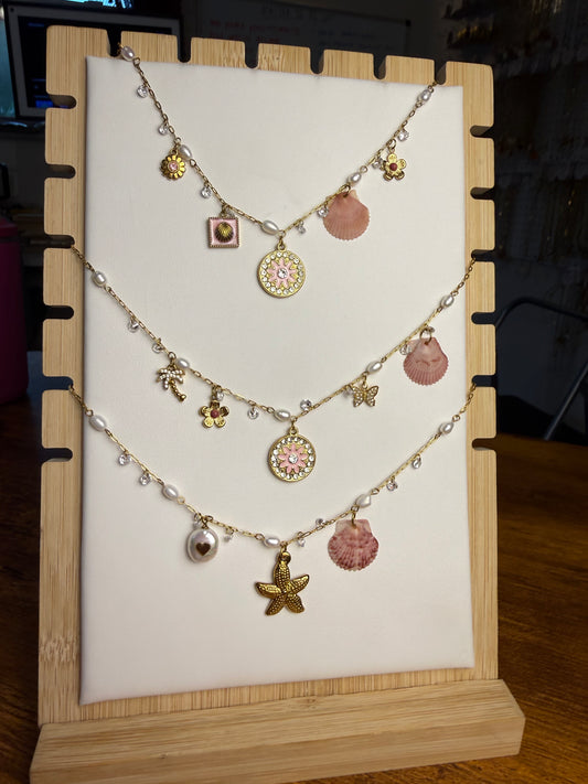 Various Charm Necklaces - Pink Edition