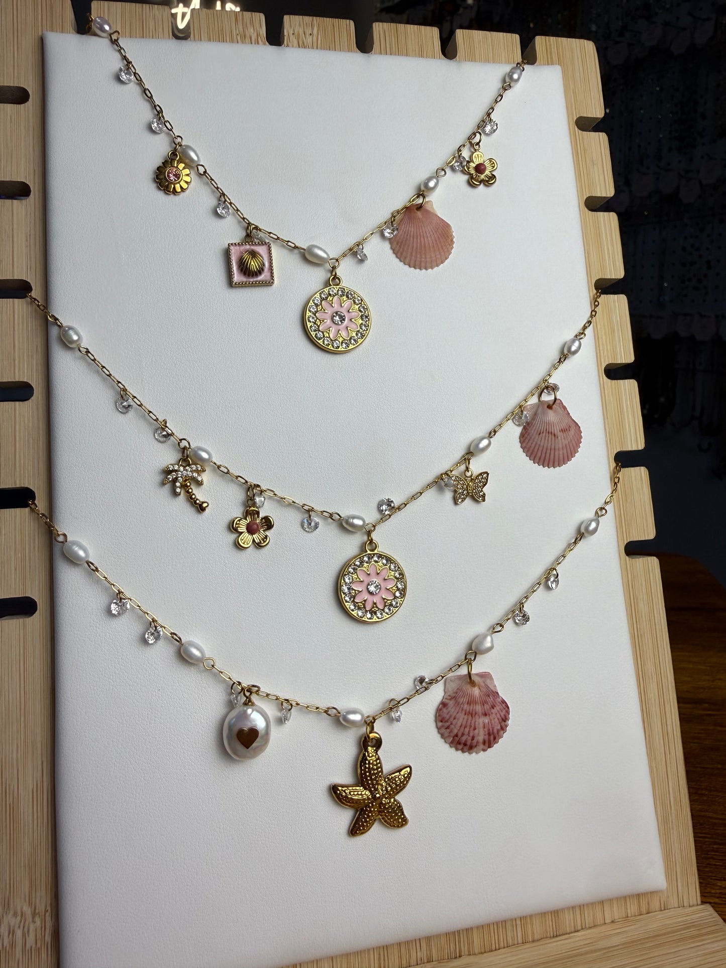 Various Charm Necklaces - Pink Edition