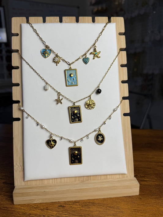 Various Charm Necklaces - Black + Blue Edition