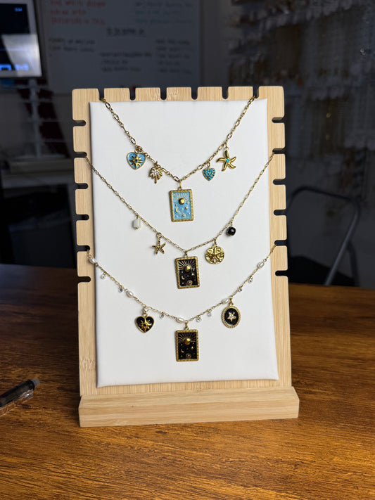 Various Charm Necklaces - Black + Blue Edition
