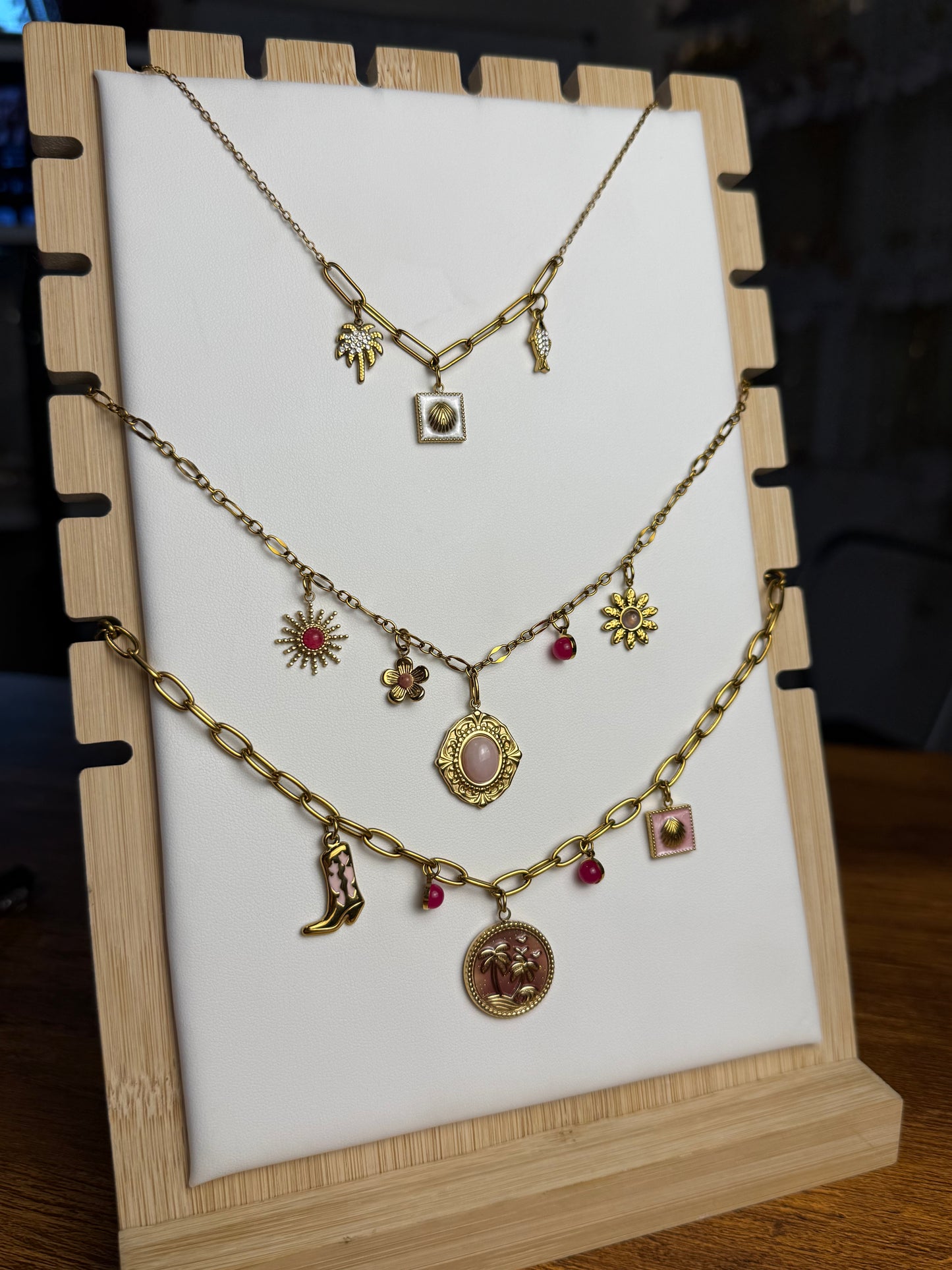 Various Charm Necklaces - Pink + White Edition