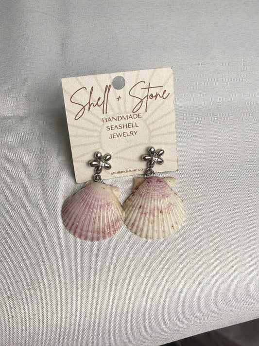 Seashell Silver Studs