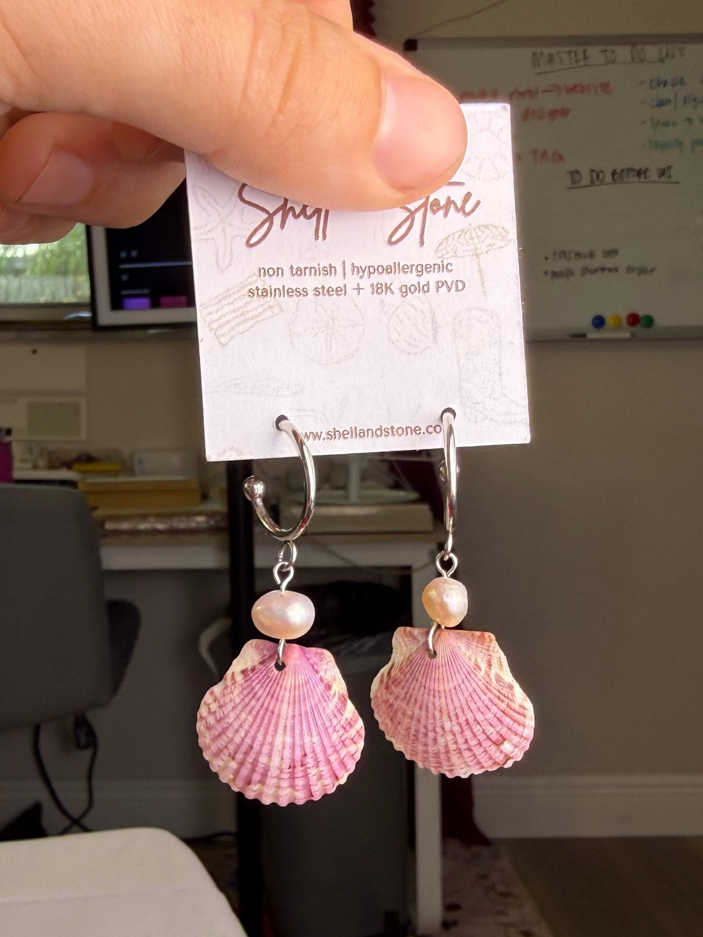Vintage Inspired Seashell Earrings - Silver