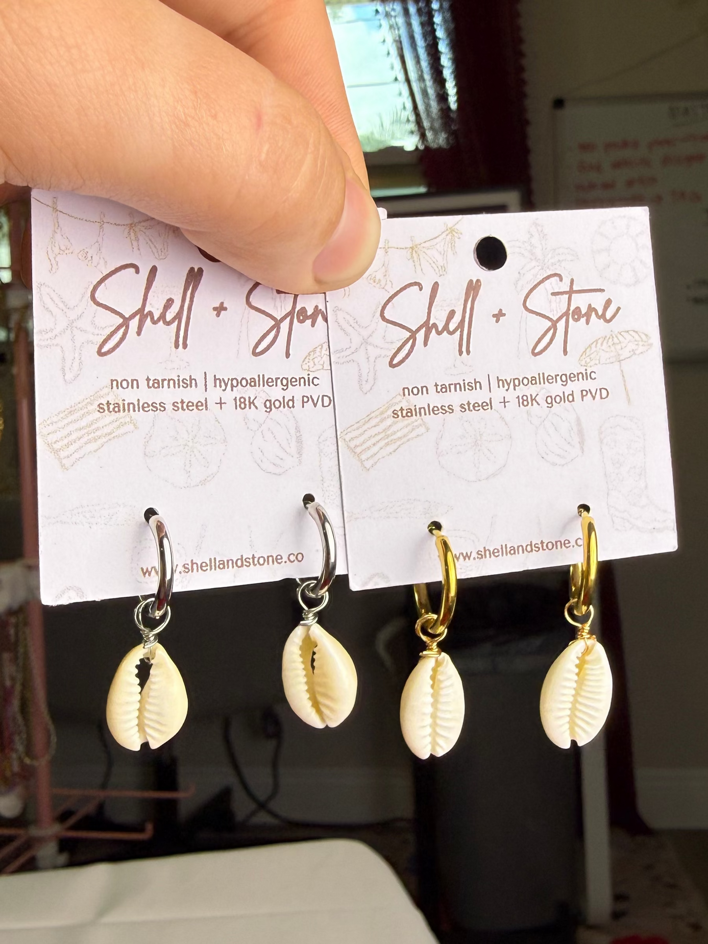 Mini Cowrie Earrings