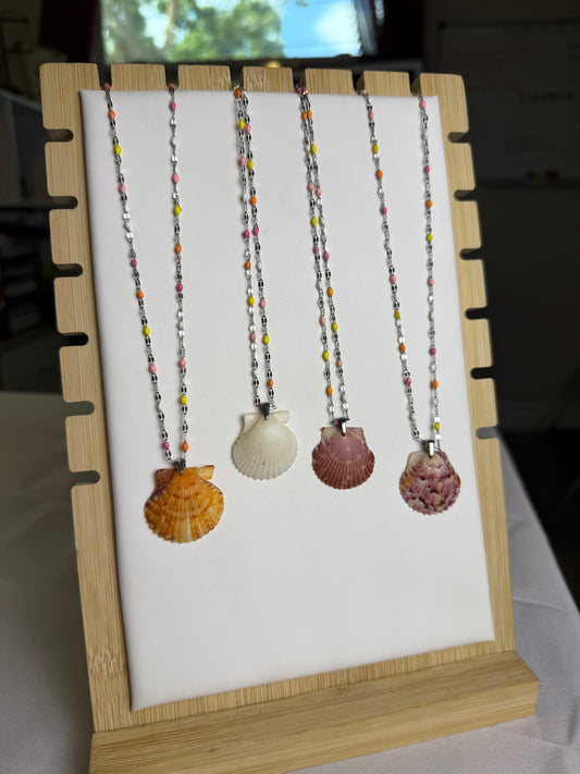 Seashell Necklace on Saltwater Confetti Chain