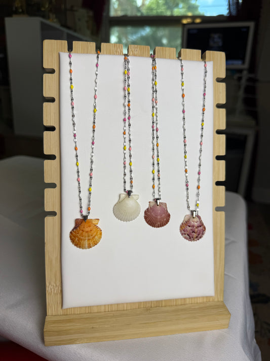 Seashell Necklace on Saltwater Confetti Chain