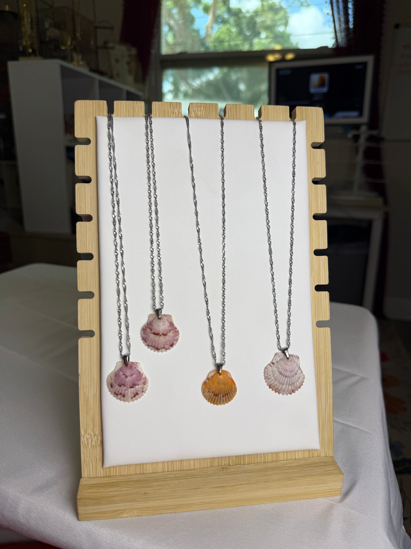 Seashell Necklace on Silver Malibu Chain