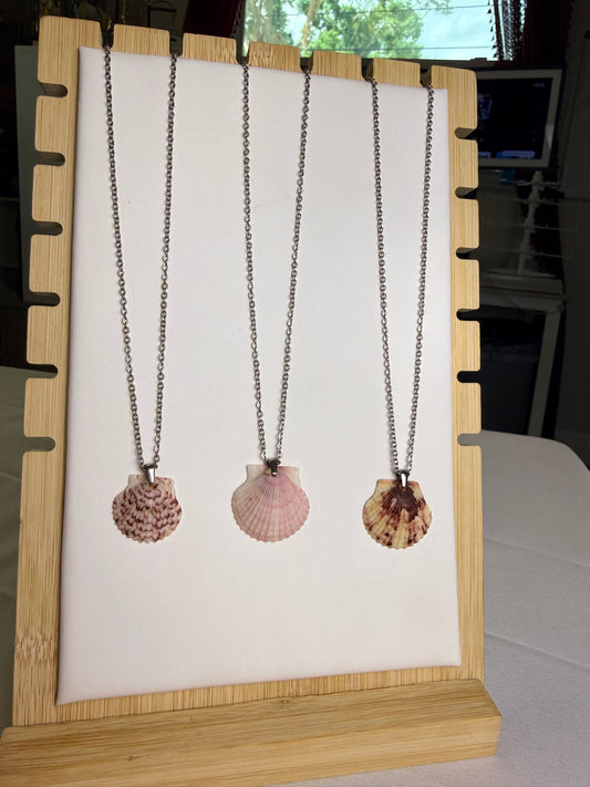 Seashell Necklace on Silver Salty Chain