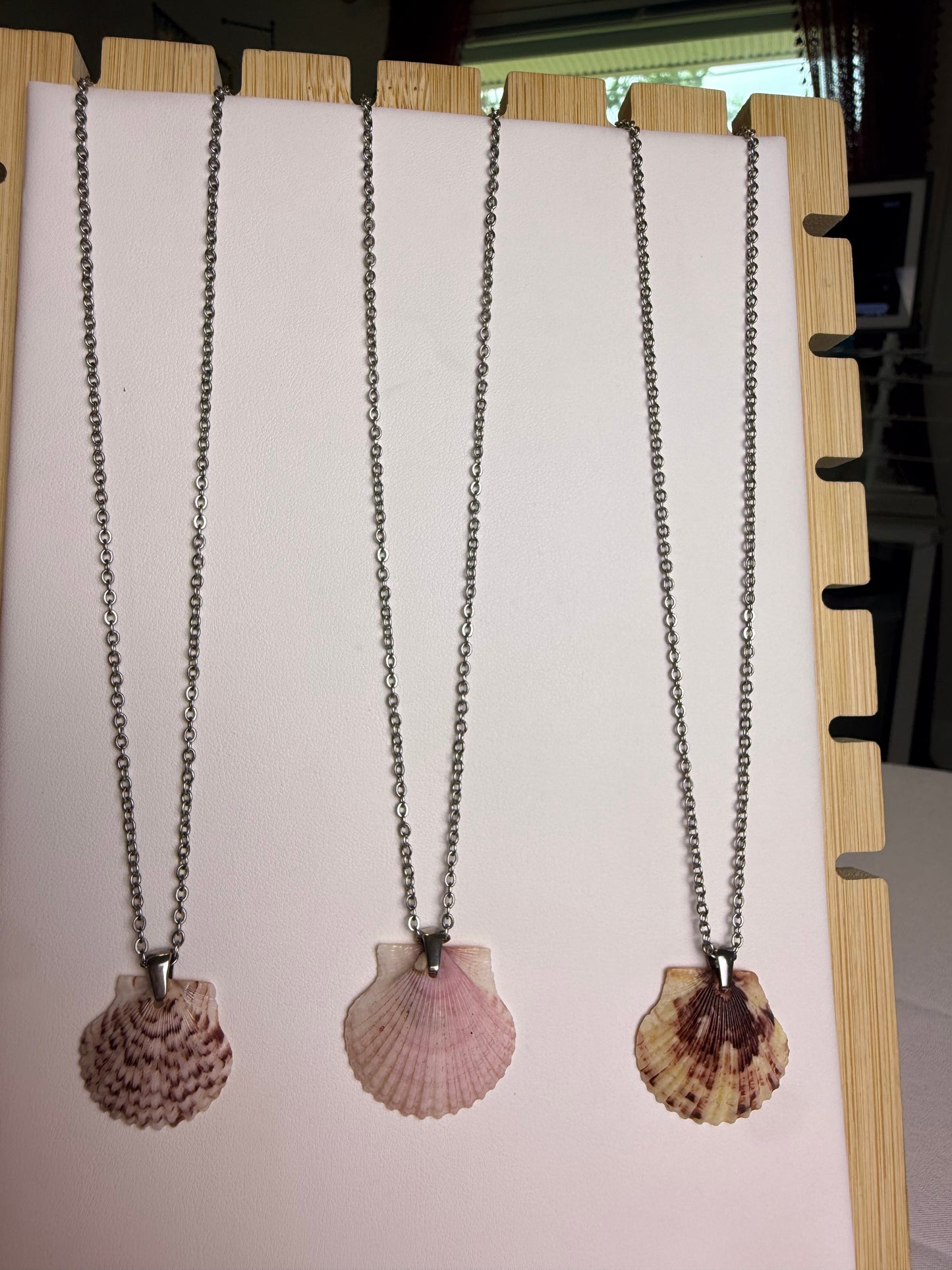 Seashell Necklaces on Silver Salty Chain