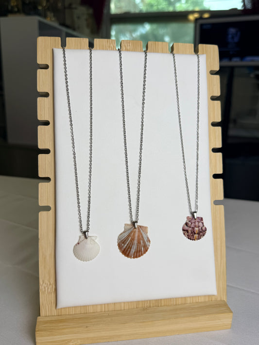 Seashell Necklace on Silver Salty Chain