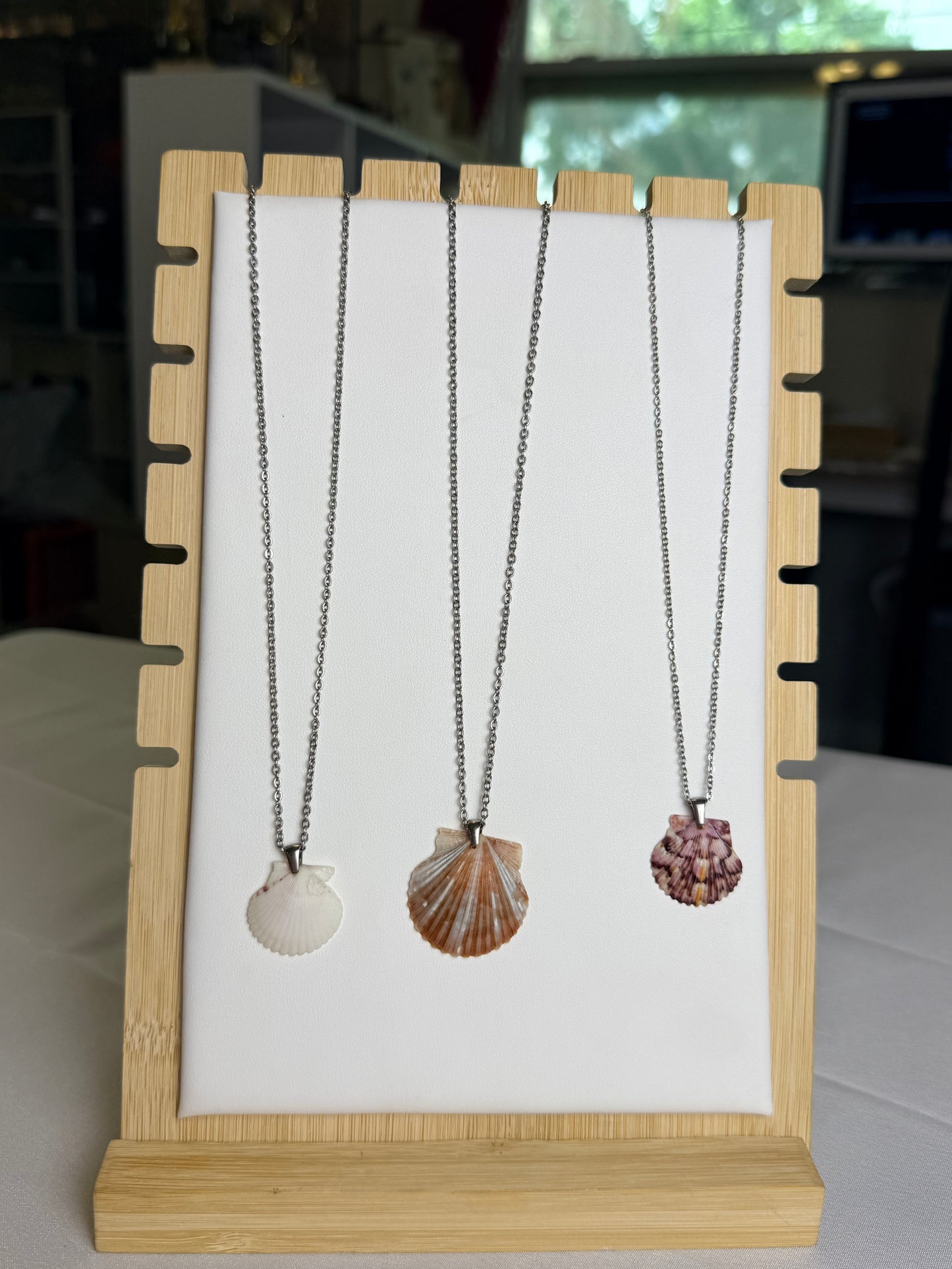 Seashell Necklaces on Silver Salty Chain