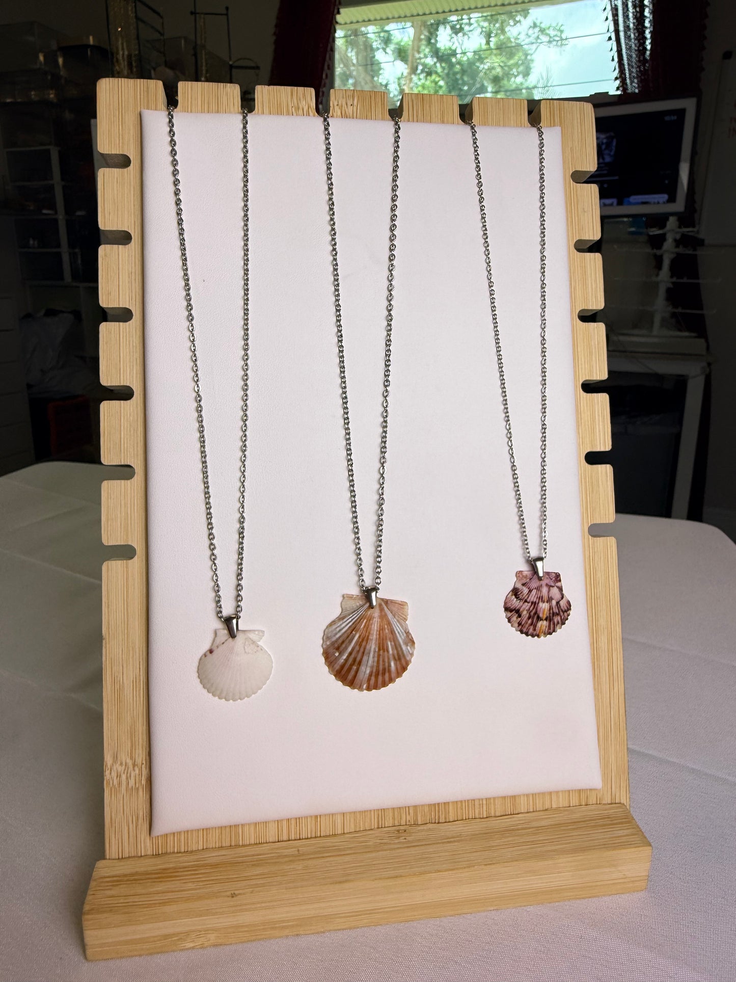 Seashell Necklaces on Silver Salty Chain