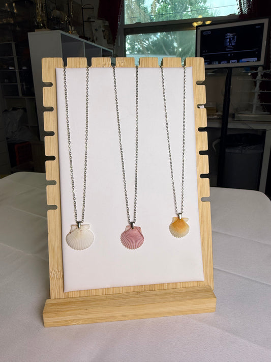 Seashell Necklace on Silver Salty Chain