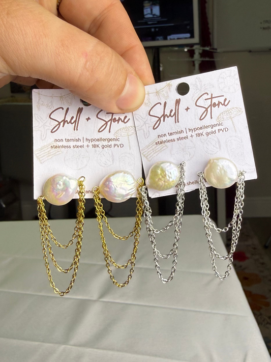 Pearl Chain Studs