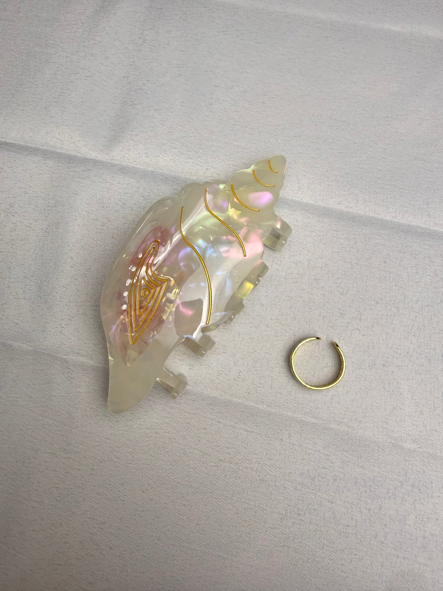Pink Conch Large Hair Clip