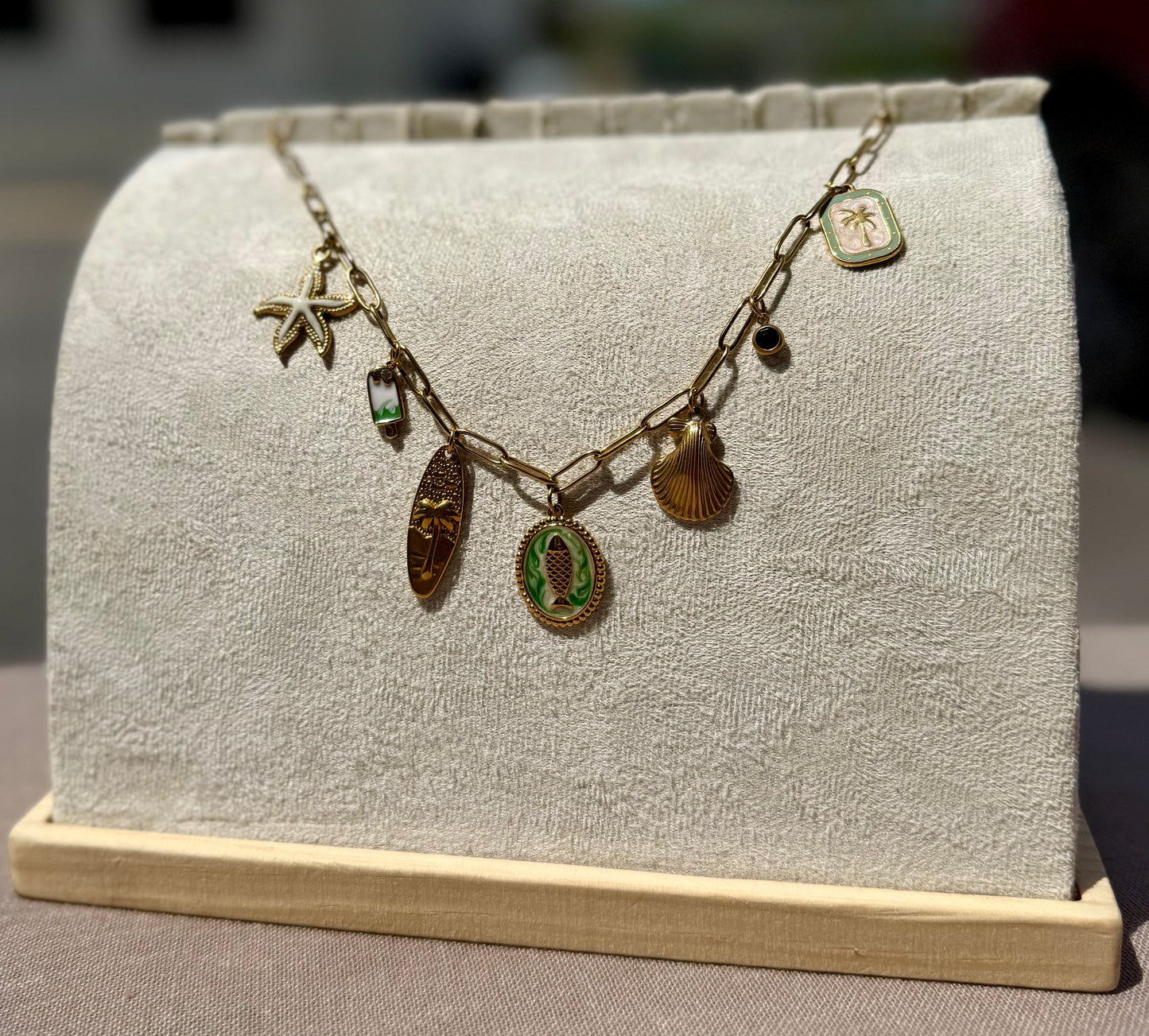 The Charmed Necklace- Palms + Gold Edition