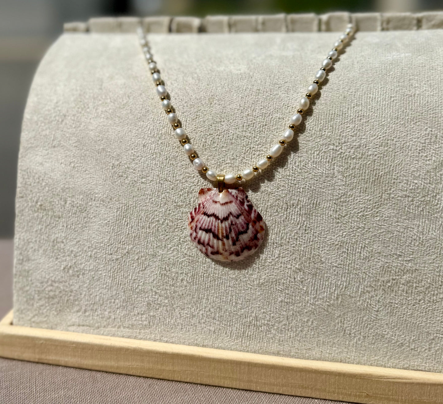 The Pearl Puddles Necklace - Wildberry Cran Seashell Edition