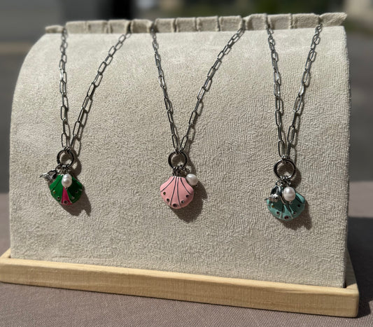 Seaside Pop Silver Charmed Necklace