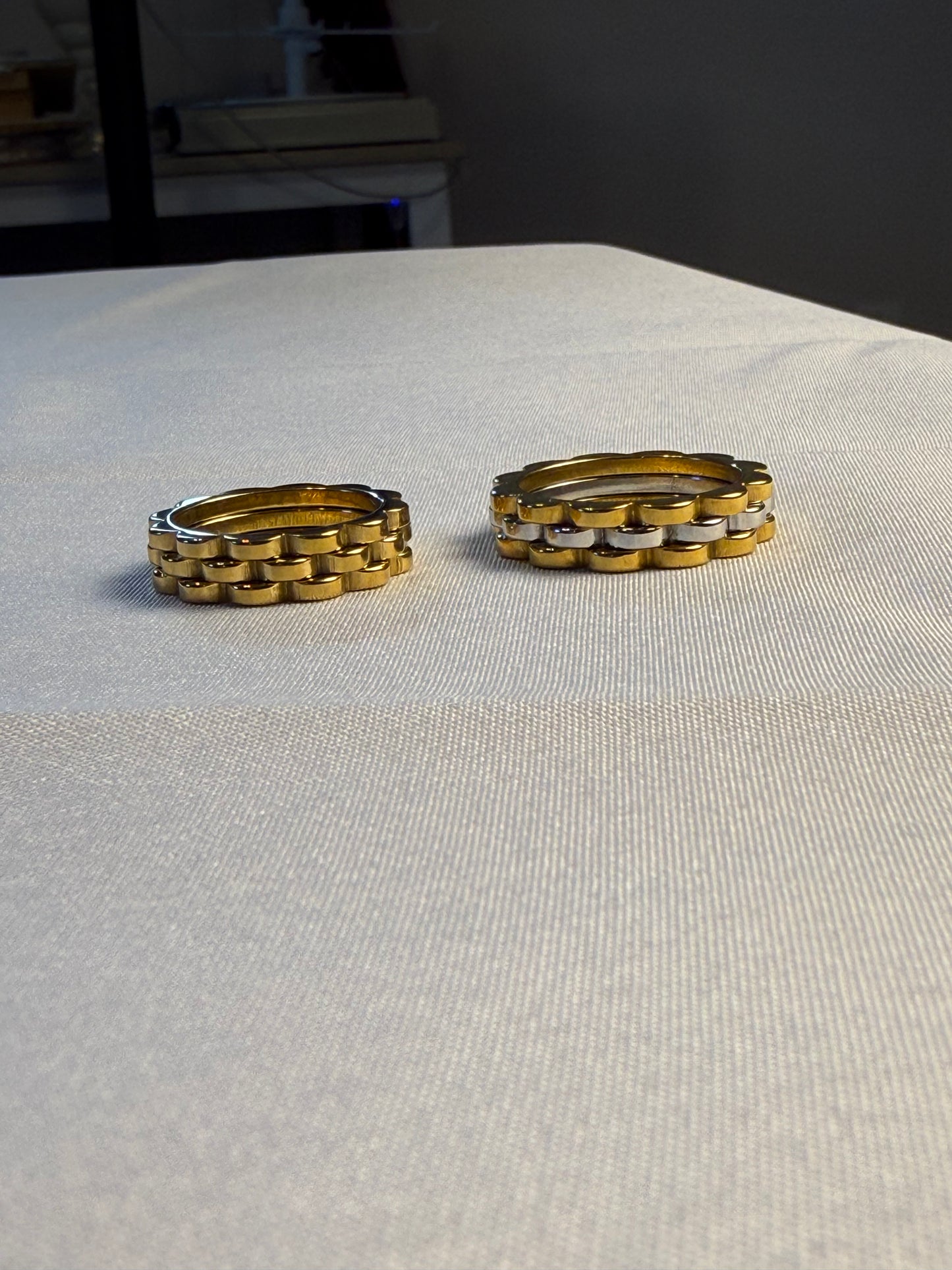 Watch Band Ring in Gold + Two Toned