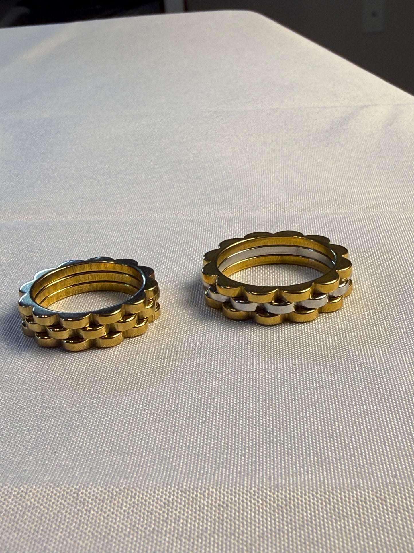 Watch Band Ring in Gold + Two Toned