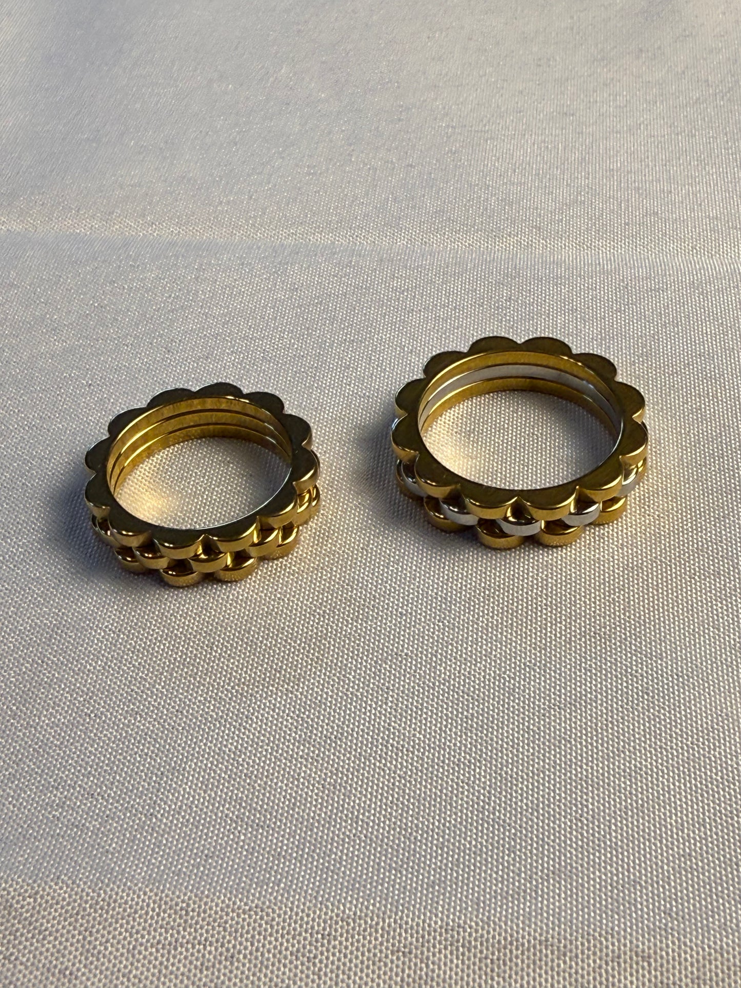 Watch Band Ring in Gold + Two Toned