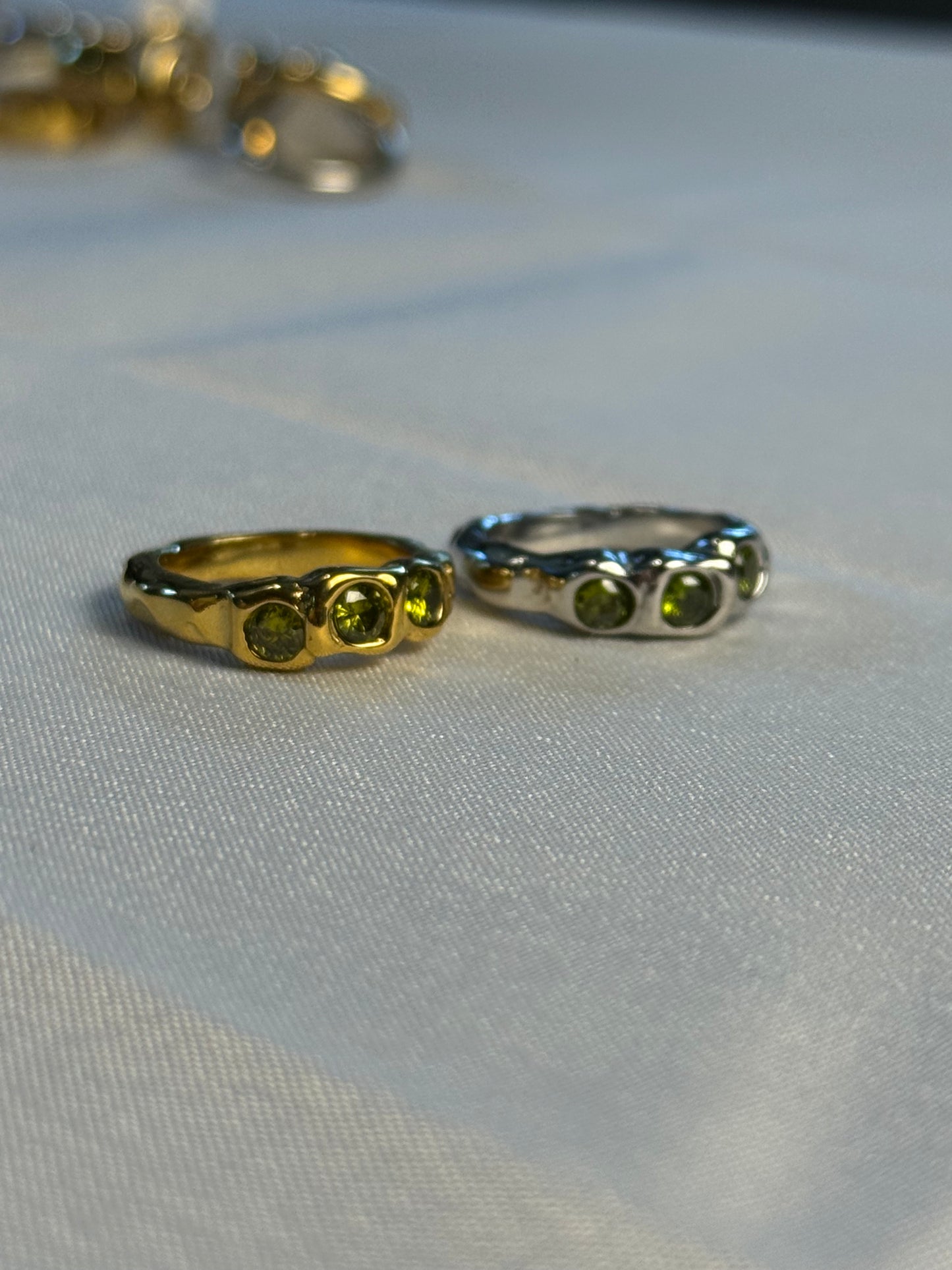 Tini Trio Ring in Silver + Gold