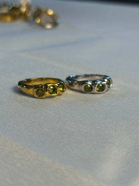 Tini Trio Ring in Silver + Gold