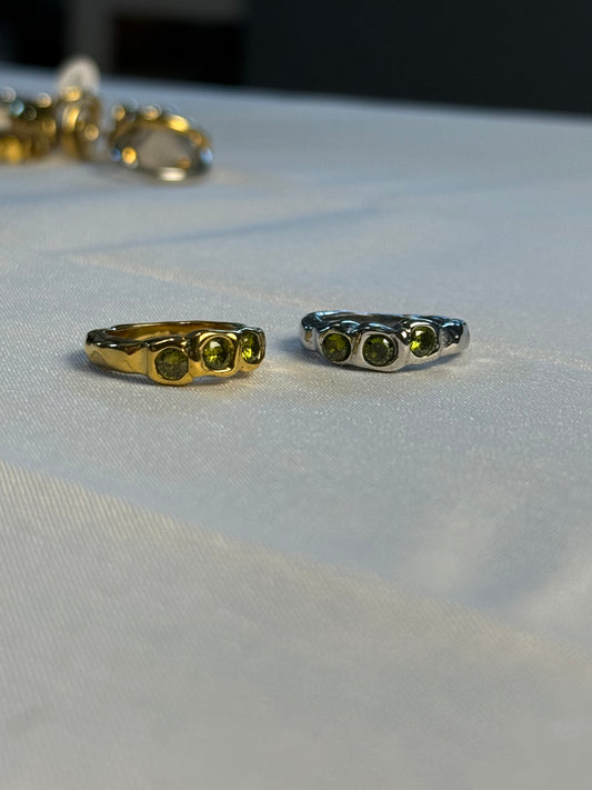 Tini Trio Ring in Silver + Gold