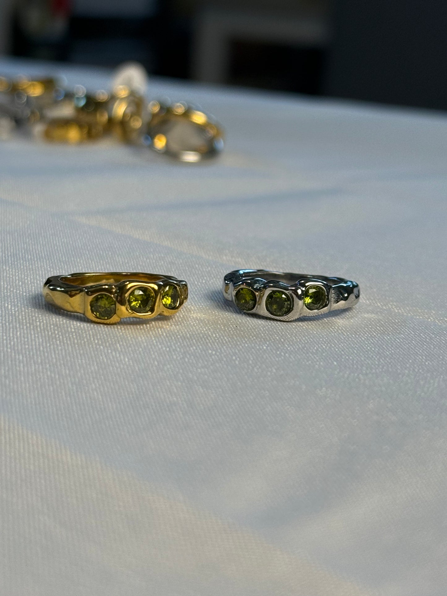 Tini Trio Ring in Silver + Gold