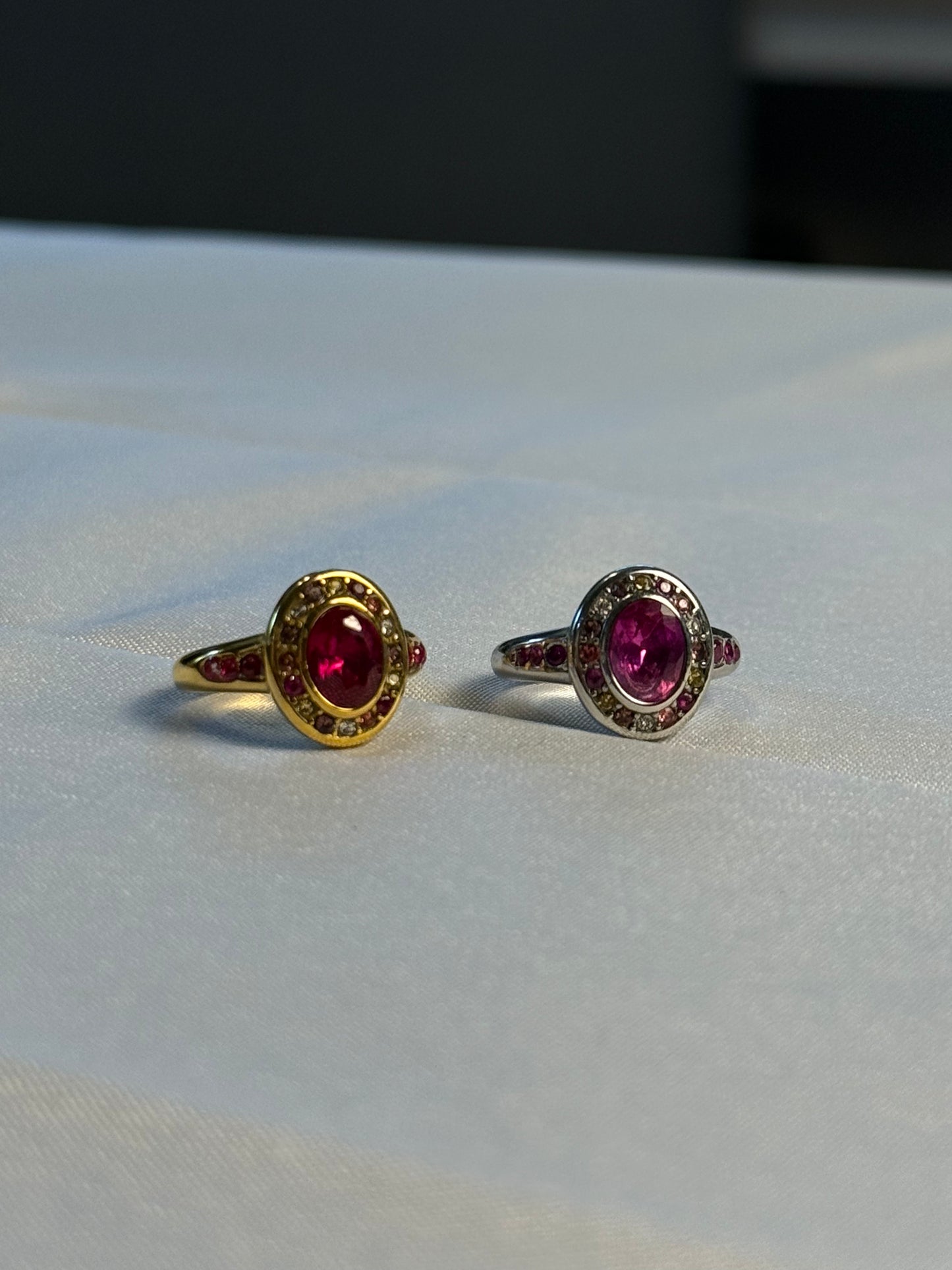 Rose Velvet Ring in Silver + Gold