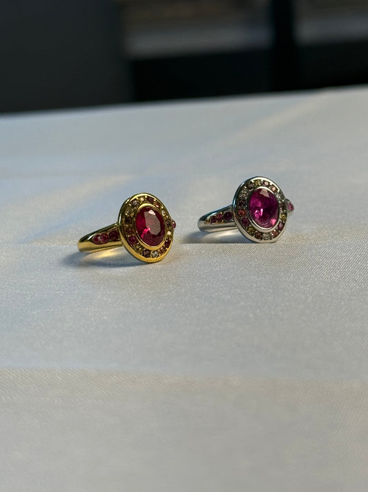 Rose Velvet Ring in Silver + Gold