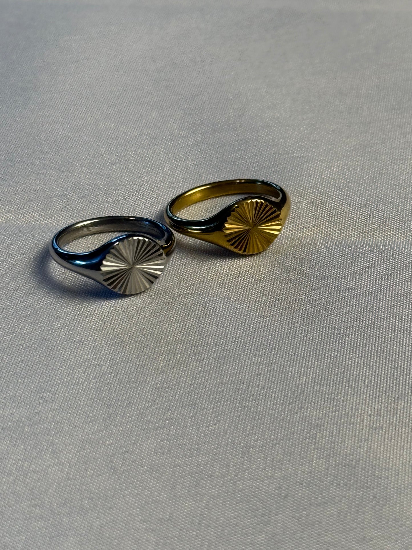 Sundial Ring in Silver + Gold