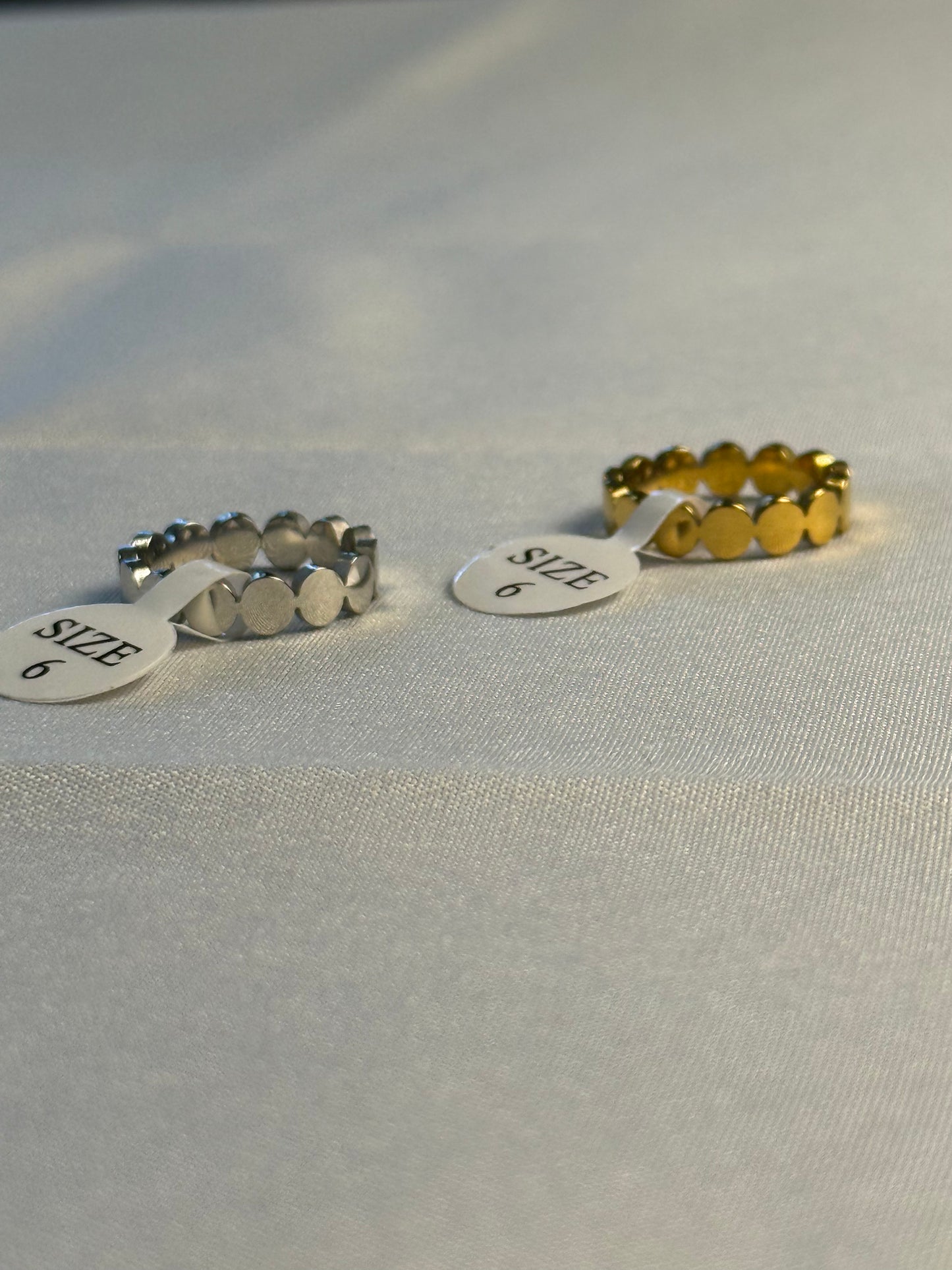White Cap Ring in Silver + Gold