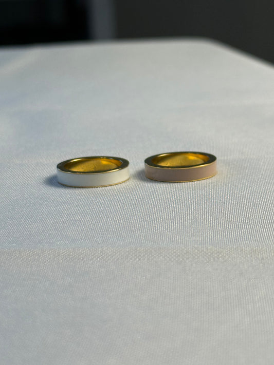 Salt Air Ring in Tan + White