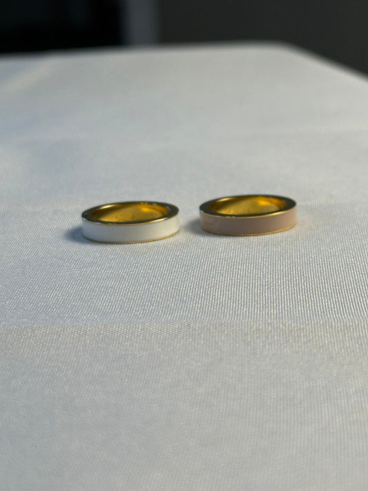 Salt Air Ring in Tan + White
