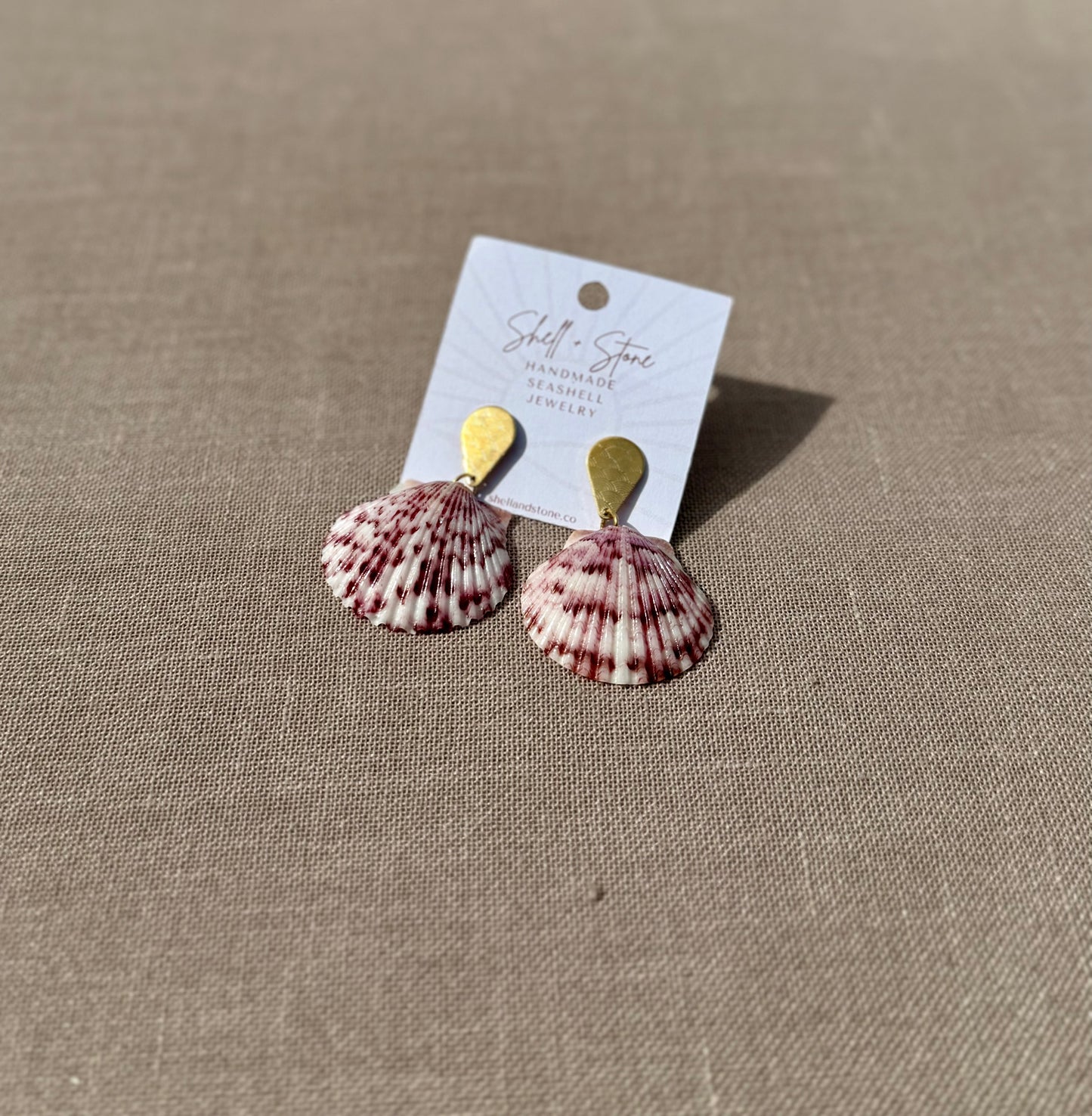Cabernet Seashell Earrings